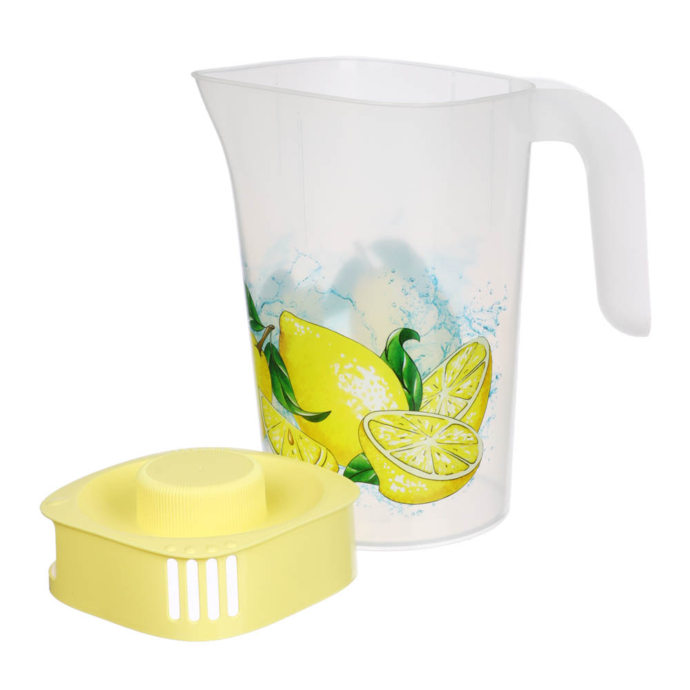 Кувшин с крышкой 2л, Лимоны, пластик, арт.№ 861-417
