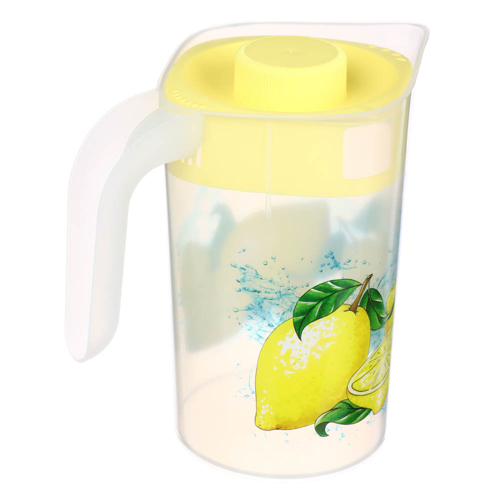 Кувшин с крышкой 2л, Лимоны, пластик, арт.№ 861-417