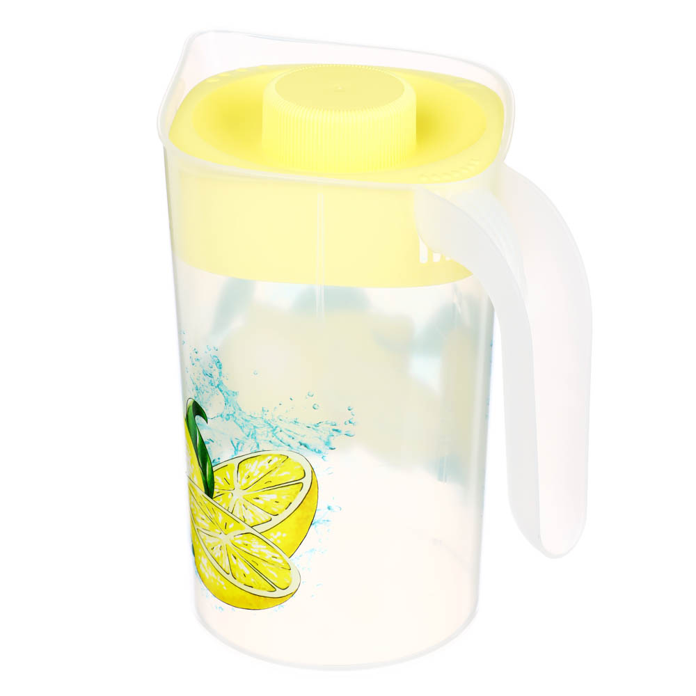 Кувшин с крышкой 2л, Лимоны, пластик, арт.№ 861-417