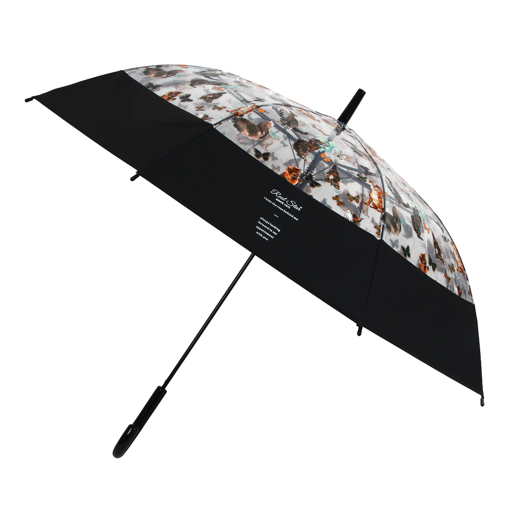 Зонт-трость, металл, пластик, ПВХ, d100см, 8 спиц, 4 цвета, арт.№ 302-402