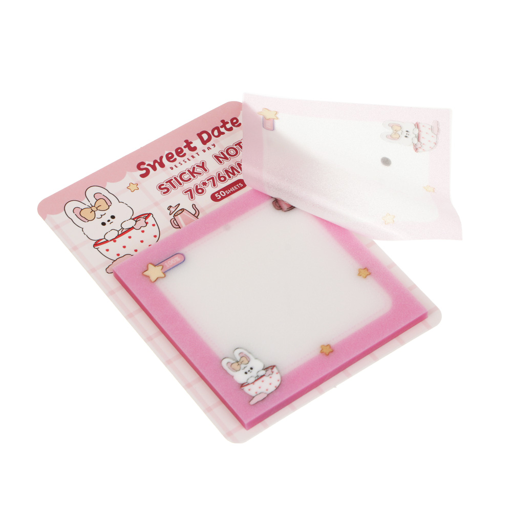 Блок с клеевым краем "Котики" 7,6x7,6см, 50л, пластик, 6 дизайнов, арт.№ 557-134