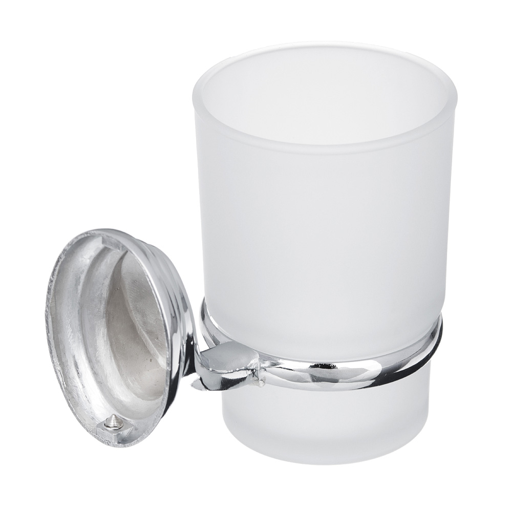 SonWelle Стакан для зубных щеток подвесной с креплением, хром, стекло, арт.№ 555-002