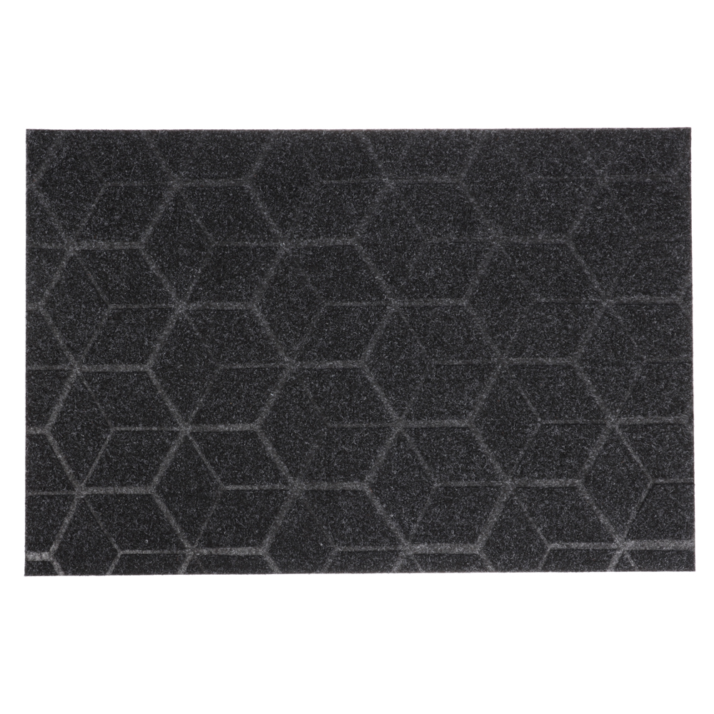 Коврик придверный, влаговпитывающий, антискользящий, SHAHINTEX ПРАКТИК Соты, 40х60, черный гранит, арт.№ 466-394