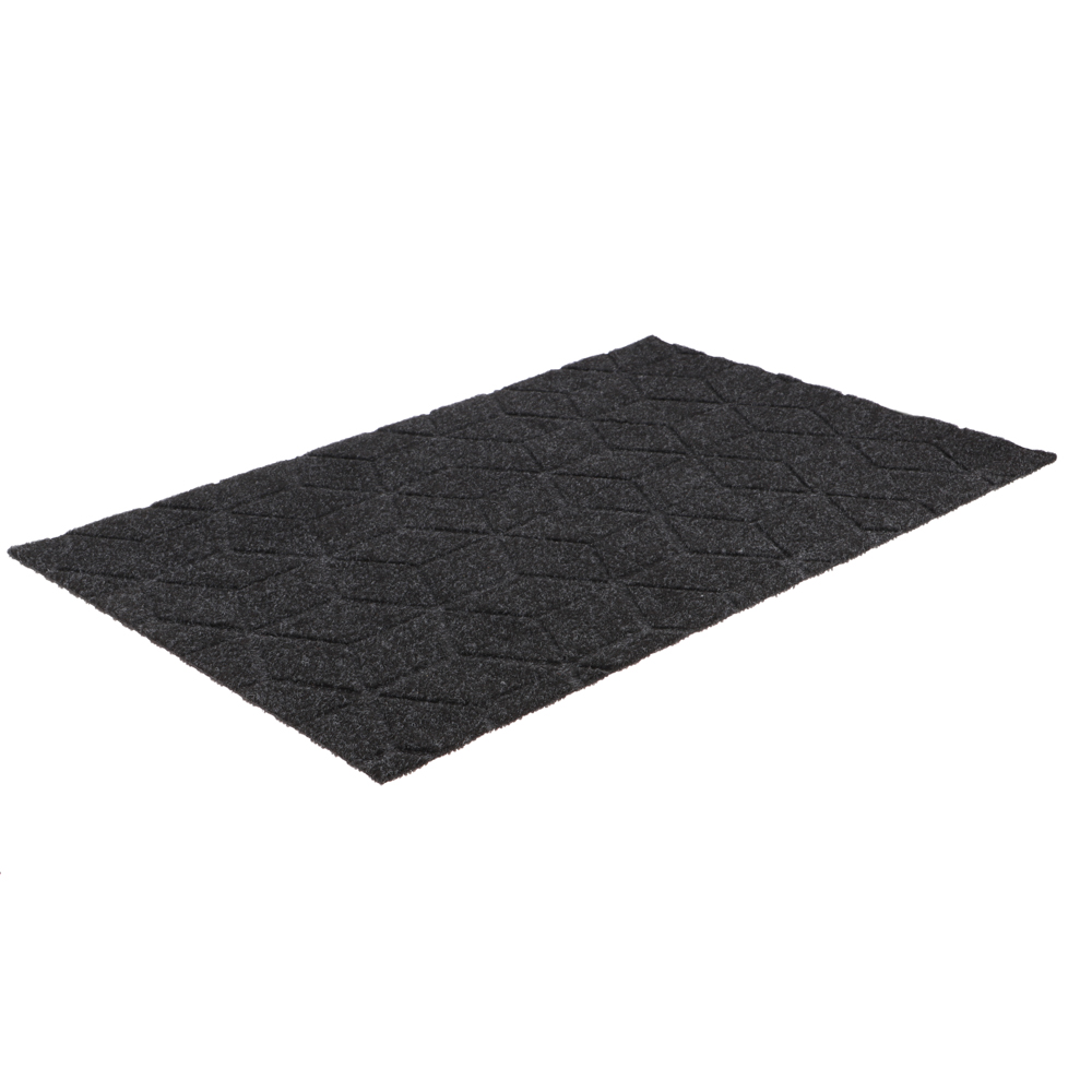 Коврик придверный, влаговпитывающий, антискользящий, SHAHINTEX ПРАКТИК Соты, 40х60, черный гранит, арт.№ 466-394