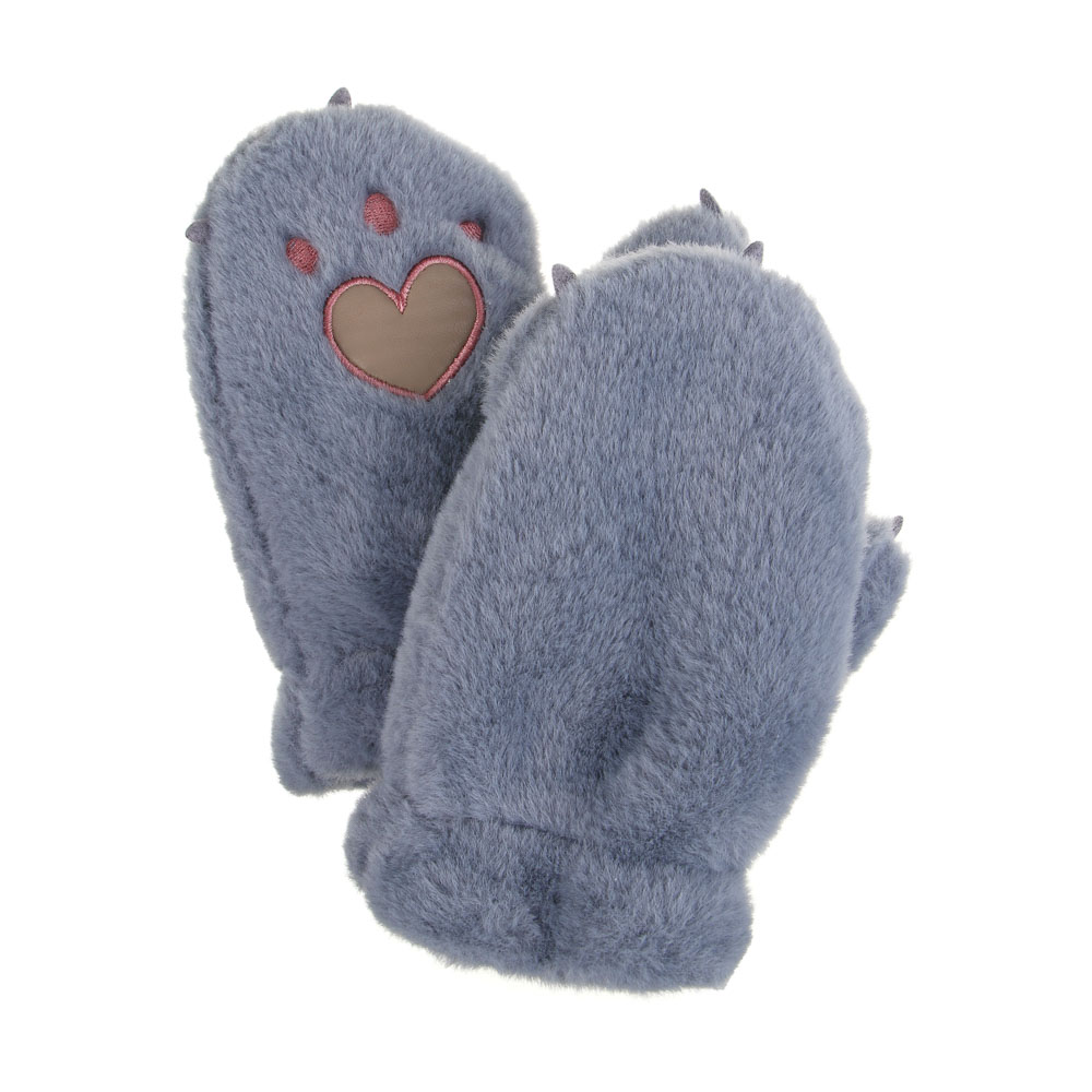 GALANTE Рукавицы детские из эко-меха с аппликацией лапки, р.12, 2 цвета, СЗПВ24-31, арт.№ 363-394