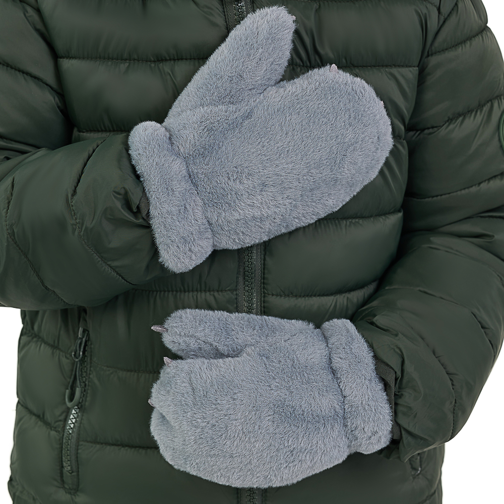 GALANTE Рукавицы детские из эко-меха с аппликацией лапки, р.12, 2 цвета, СЗПВ24-31, арт.№ 363-394