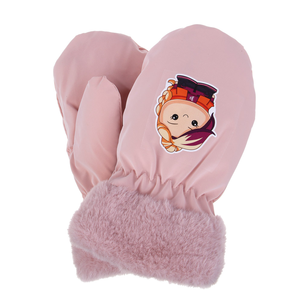 BY Русские Супергерои Рукавицы детские на флисе с термоаппликацией, р.12, 2 дизайна, СЗПВ24-32, арт.№ 363-395