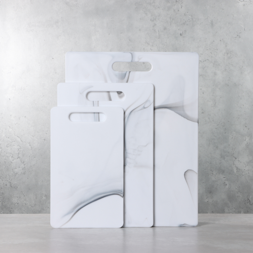 SATOSHI Мрамор Набор досок разделочных 3шт 36,5х27,5х0,6см, 30х20х0,6см, 25х15х0,6см, пластик, арт.№ 852-153