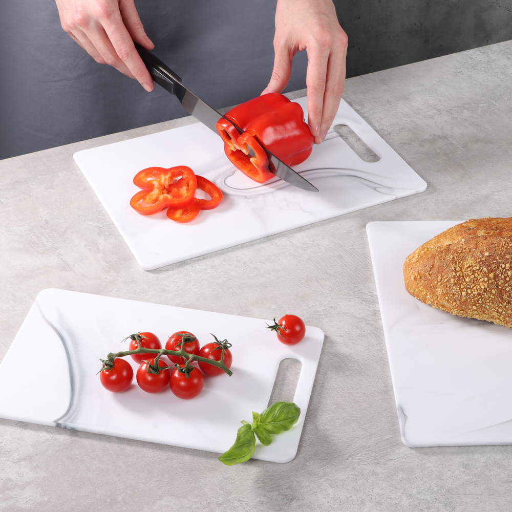 SATOSHI Мрамор Набор досок разделочных 3шт 36,5х27,5х0,6см, 30х20х0,6см, 25х15х0,6см, пластик, арт.№ 852-153