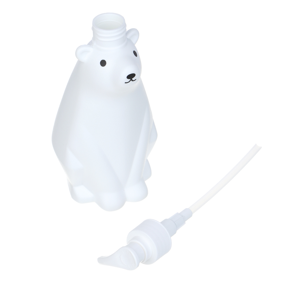 Диспенсер для жидкого мыла тм VETTA Мишка, пластик, 9x9x21см, 450мл, белый, арт.№ 478-210