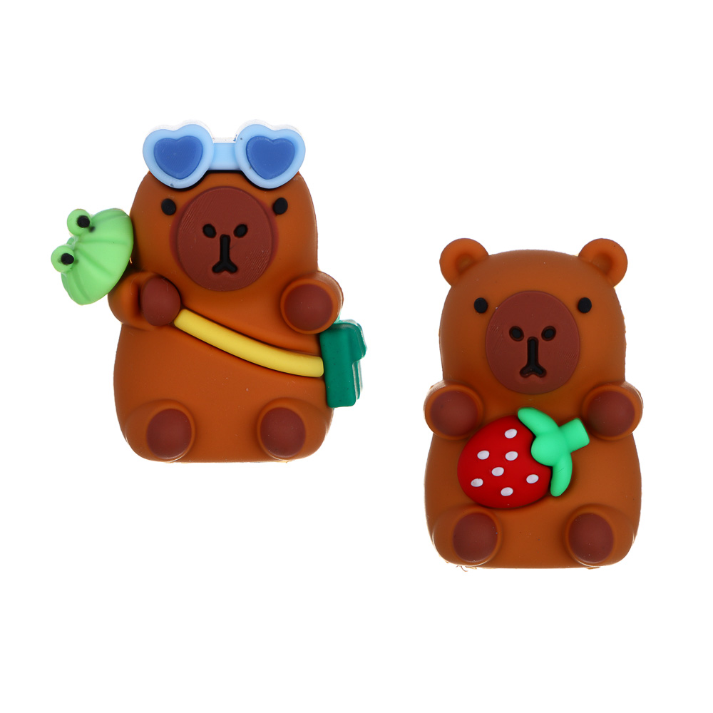 Точилка фигурная "Капибара", 3,7х2,7х2,5см, 1 отверстие, PVC, 2 дизайна, арт.№ 607-067