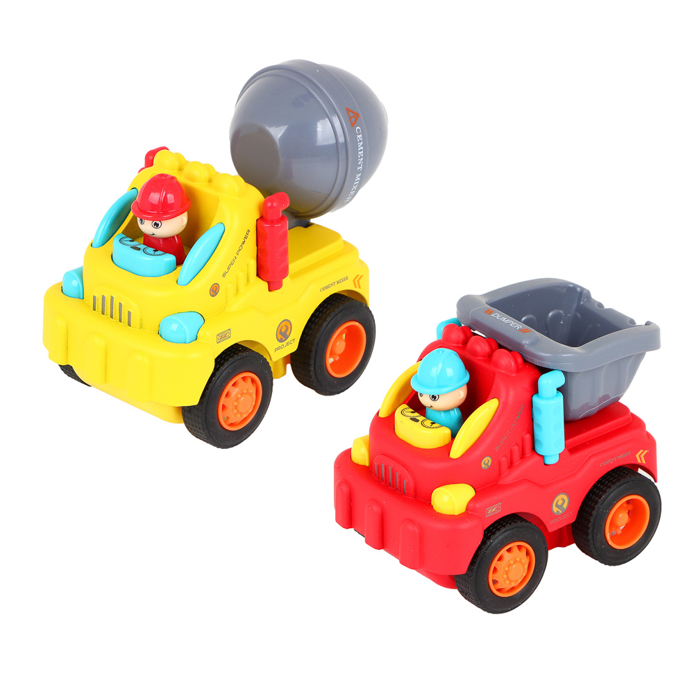 BY Мини-машинка в виде спецтехники, инерция, металл, пластик, 12,2х9,5х7,5см, 2 дизайна, арт.№ 292-232