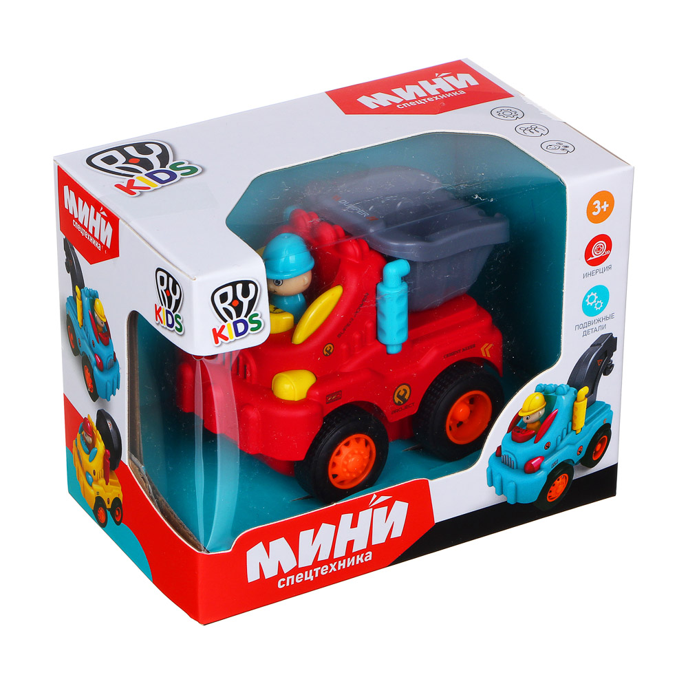 BY Мини-машинка в виде спецтехники, инерция, металл, пластик, 12,2х9,5х7,5см, 2 дизайна, арт.№ 292-232