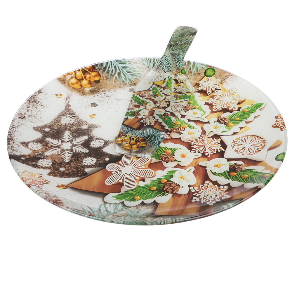 Чудеса Набор для торта 2 предмета, блюдо 30см, лопатка 26х7см, стекло, арт.№ 820-905