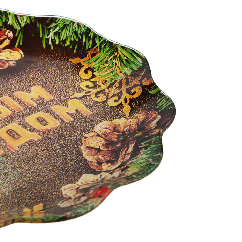 Шишки Блюдо круглое, 25см, стекло, арт.№ 820-907