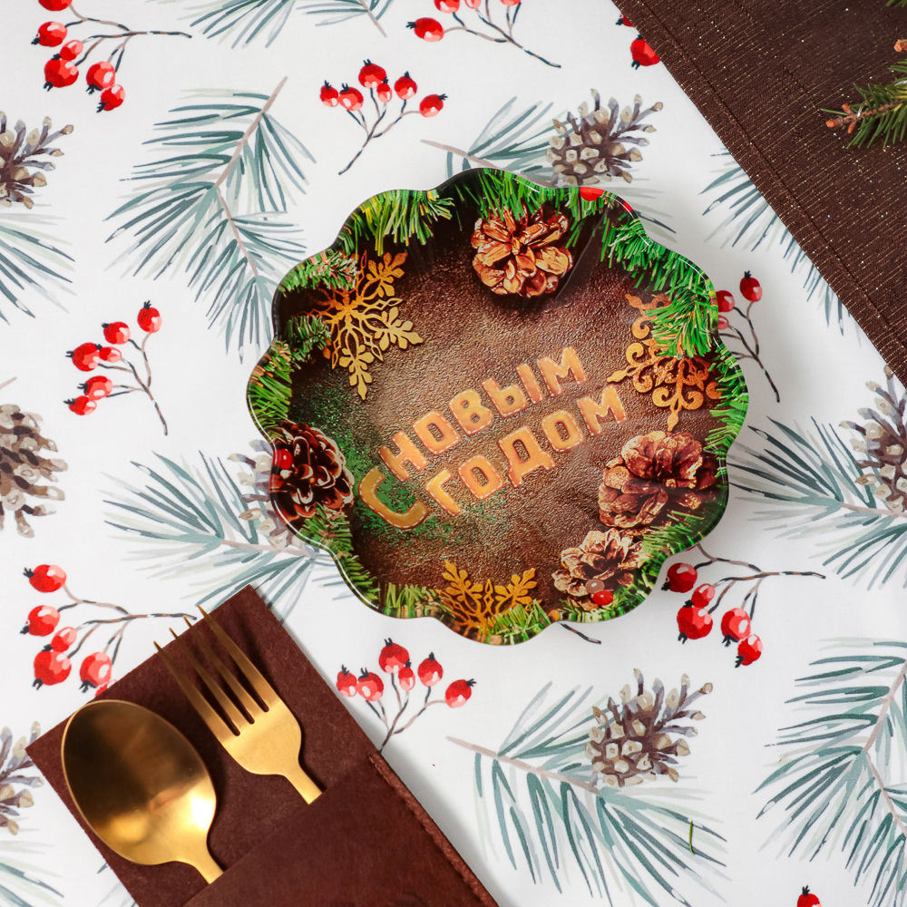 Шишки Салатник круглый, 18х4,5см, стекло, арт.№ 820-908