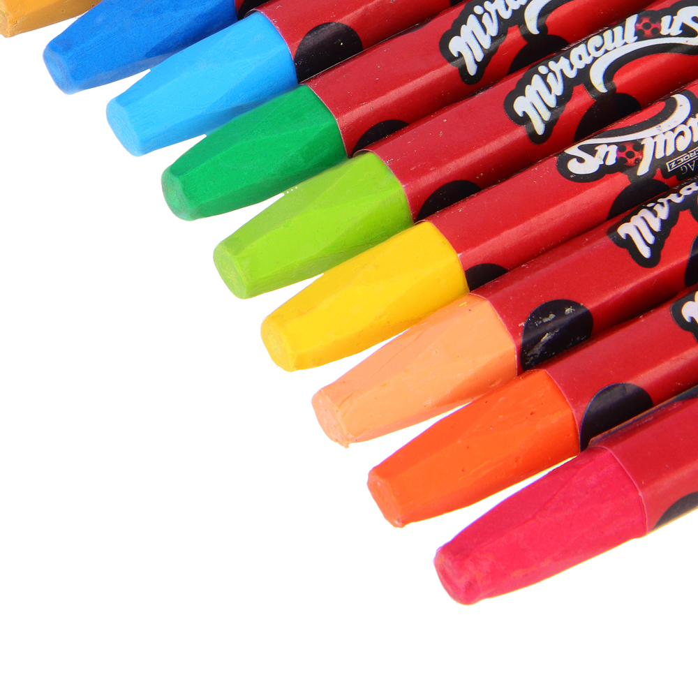 Ледибаг Восковые карандаши "Пастель масляная", 12 цветов, в картонной коробке, серия "Кор", арт.№ 811-004