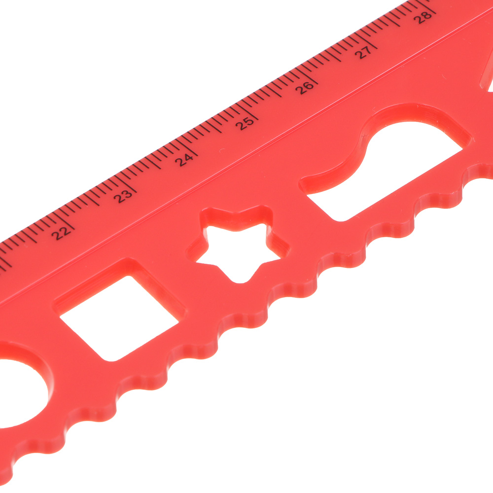 Линейка раскладная 15/30 см Ледибаг, печать на корпусе, вырубка волной, геометрические фигуры, пластик, "Кор", 2 дизайна, арт.№ 811-006