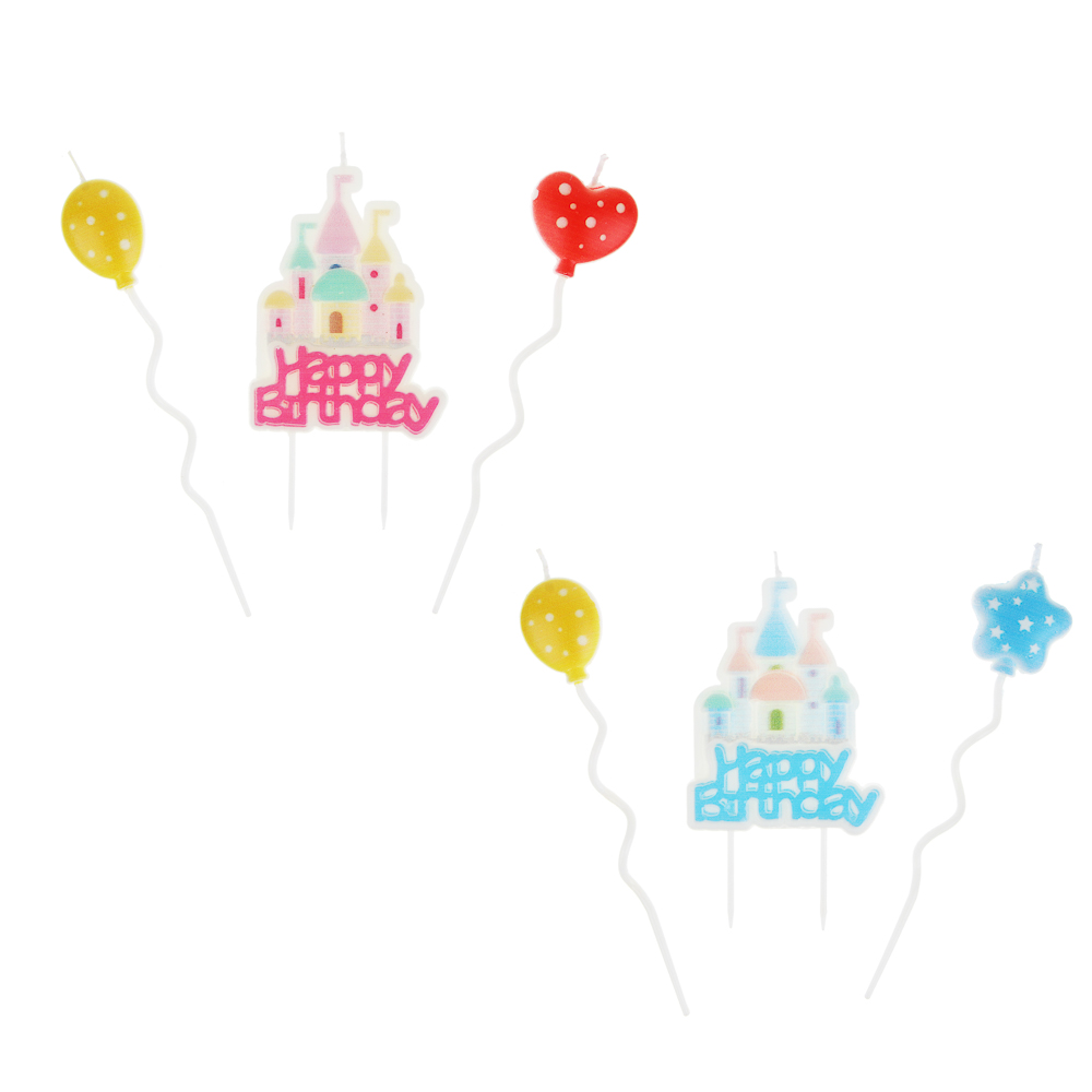 FNtastic Набор свечей для торта, с тортом, 16 см, 2 цвета, парафин, арт С1, арт.№ 506-233