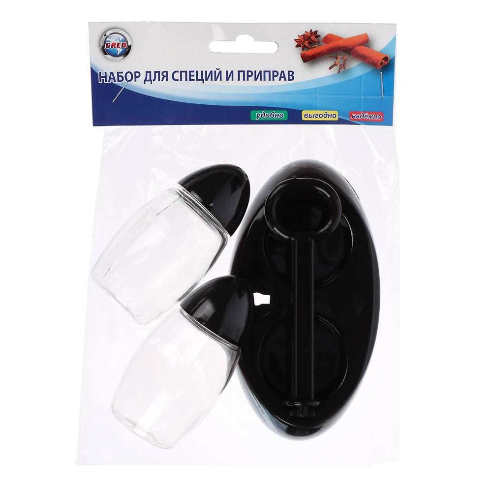 Набор на подставке для соли и перца, пластик, арт.№ 861-557