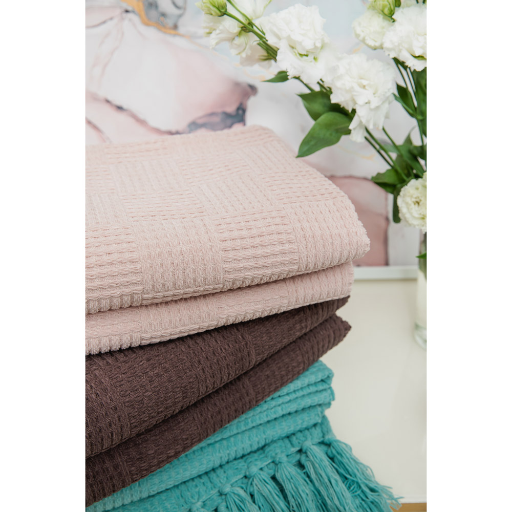 PROVANCE Мятный Латте Плед вязанный с кисточками 130х170см, 85% полиэстер 15% акрил, 3 цвета, арт.№ 488-035