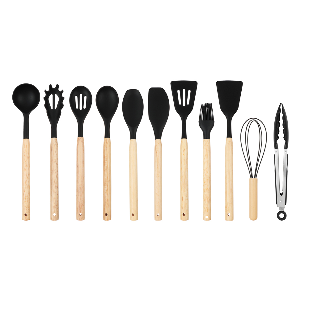 SATOSHI Аллон Набор кухонных принадлежностей 12пр., черный, силикон, арт.№ 881-339