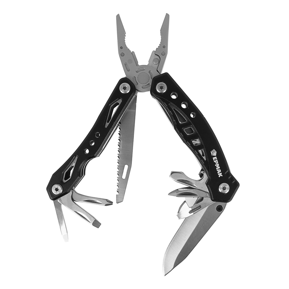 ЕРМАК Инструмент многофункциональный, 14 функций, 16см, аллюм., нерж., сталь, арт.№ 118-169