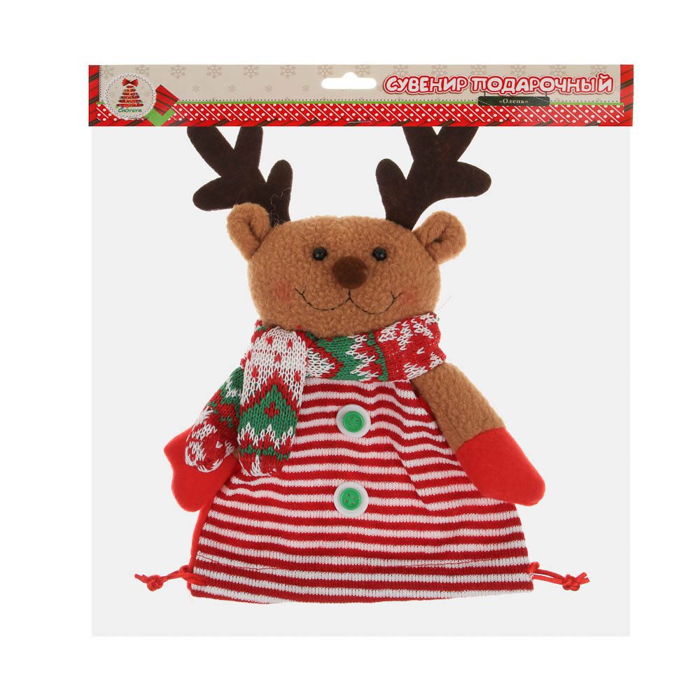 СНОУ БУМ Сувенир подарочный Олень, 25х16х4 см, полиэстер, арт.№ 394-492