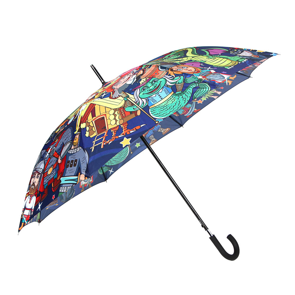 BY Зонт-трость Герои Вселенной, полиэстер, сплав, 70см, 8 спиц, арт.№ 302-331