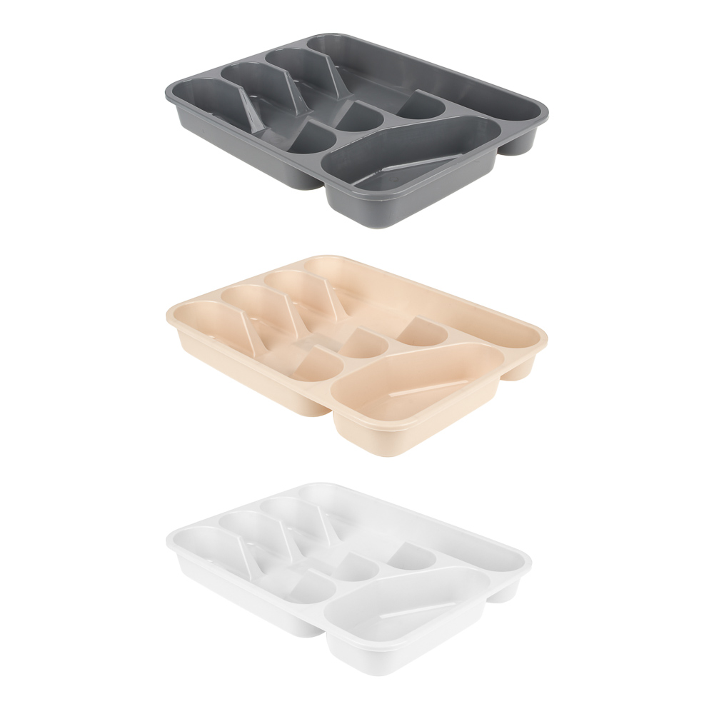 Лоток для столовых приборов тм VETTA, 5 секций, 32,8х25х4см, пластик, 3 цвета, арт.№ 485-111