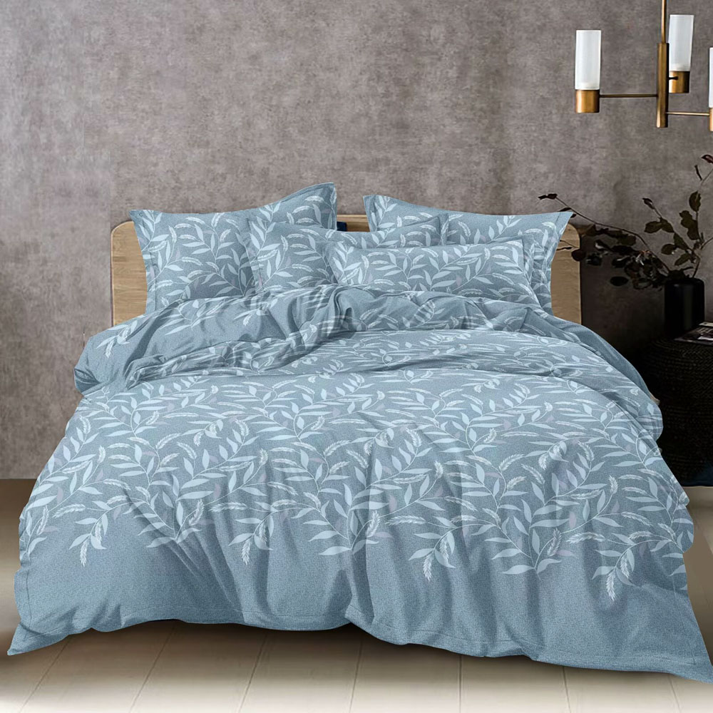 PROVANCE Нэви Комплект постельного белья 1,5 (4 предмета), микросатин, листья, арт.№ 421-373