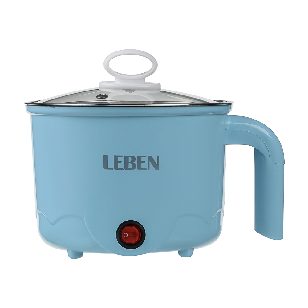 LEBEN Миниварка, 1,7л, 600Вт, двойная стенка, нерж. сталь, пластик, металл, голубой, арт.№ 288-016