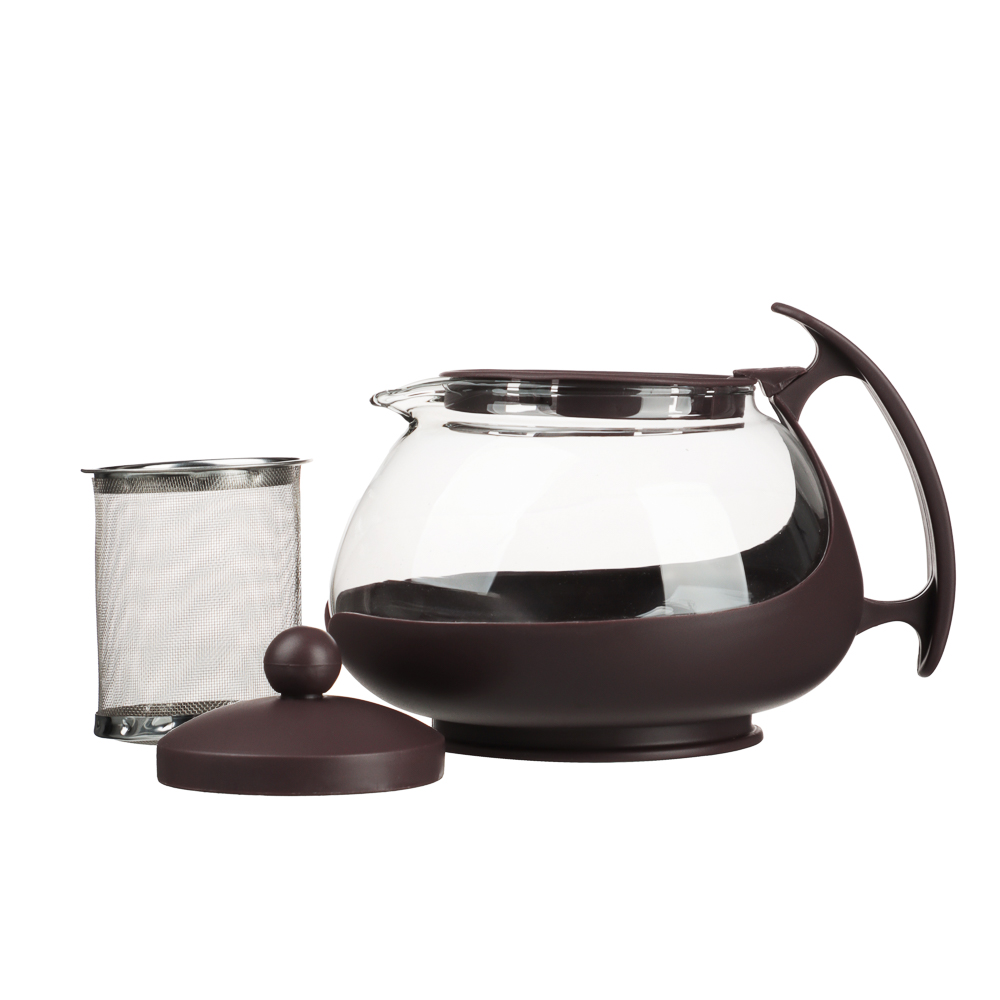 VETTA Чайник заварочный 750мл, овальный,  ситечко из нержавеющей стали, стекло, полипропилен, арт.№ 850-704