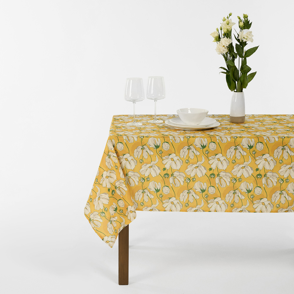 PROVANCE Дейзи Скатерть текстильная с водоотталкивающей пропиткой, 140x180см, 100% полиэстер, 2 диз., арт.№ 488-137