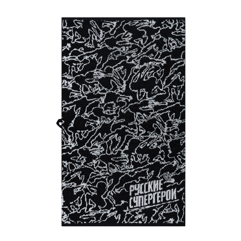 BY Русские Супергерои Полотенце махровое, 100% хлопок, 30х50см, 450гр/м, черно-белый, арт.№ 484-167
