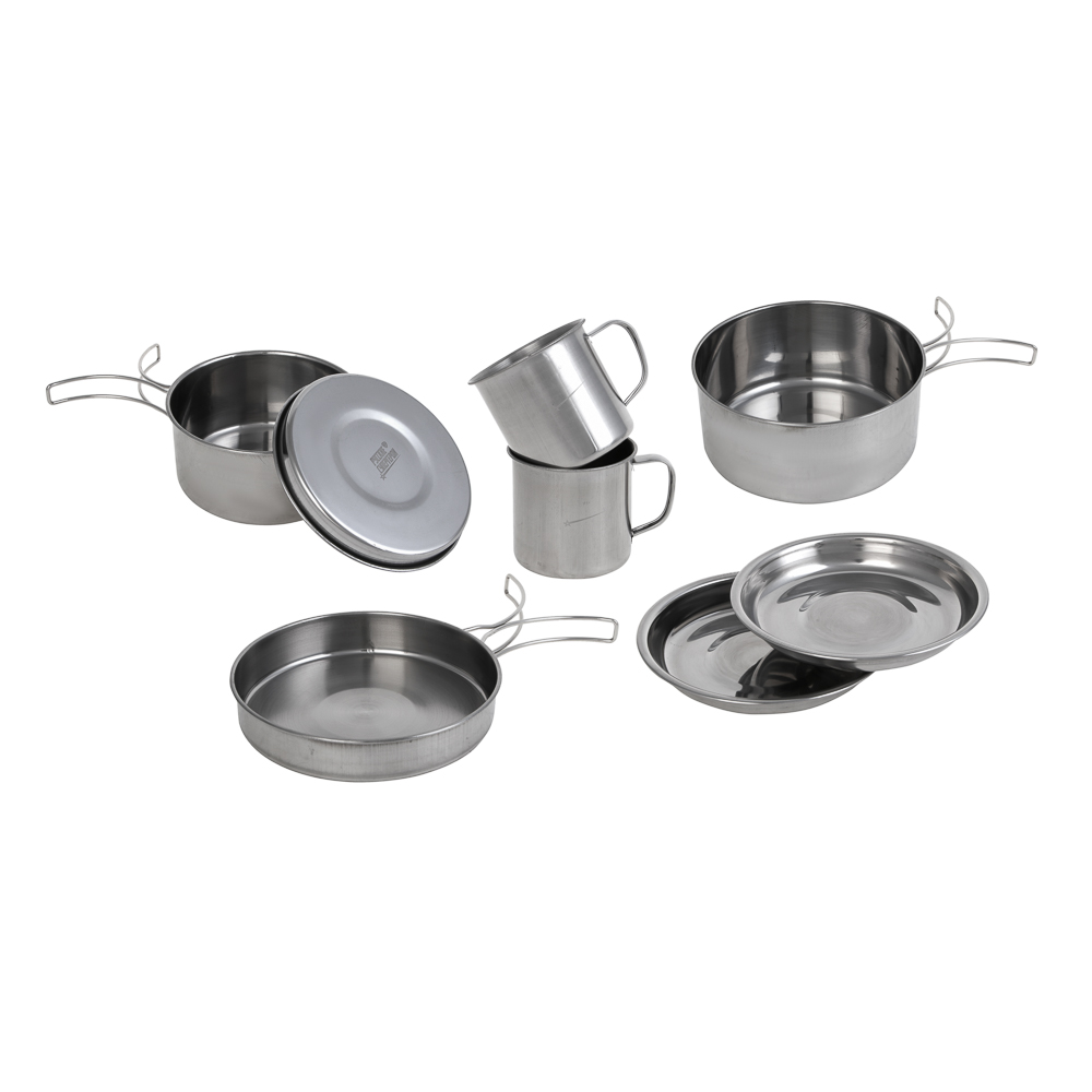 Набор туристической посуды тм РУССО ТУРИСТО, 8 предметов, в чехле, нерж.сталь, арт.№ 123-034