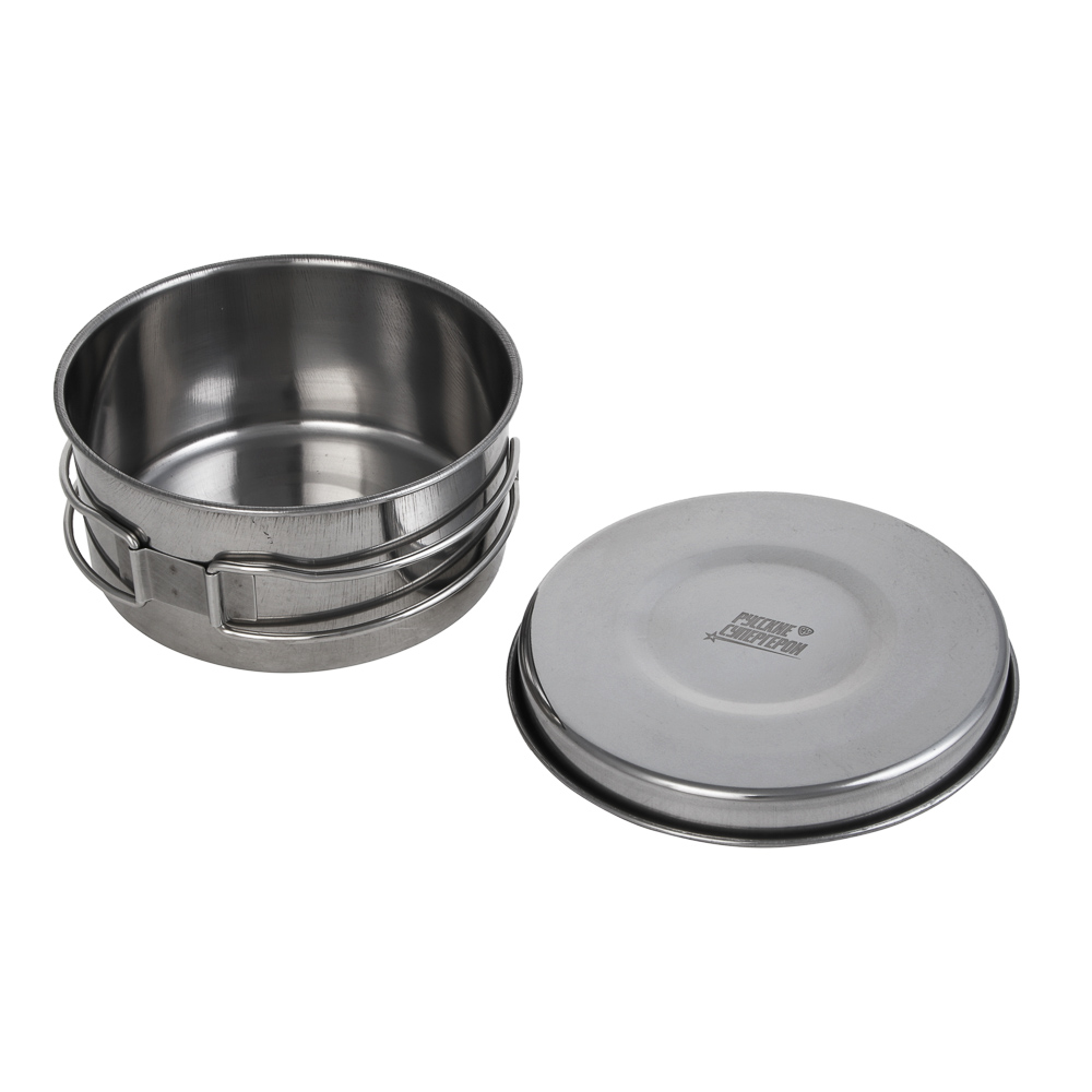 Набор туристической посуды тм РУССО ТУРИСТО, 8 предметов, в чехле, нерж.сталь, арт.№ 123-034