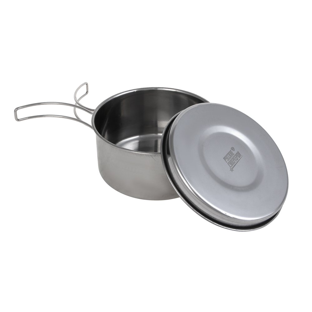 Набор туристической посуды тм РУССО ТУРИСТО, 8 предметов, в чехле, нерж.сталь, арт.№ 123-034