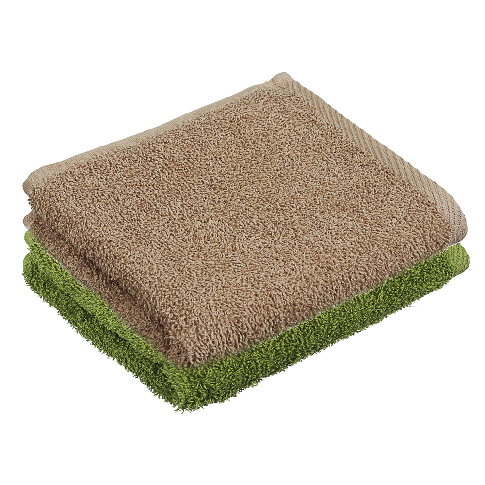 PROVANCE Наоми Полотенце махровое, 100% хлопок, 30х70см, 360гр/м, темно-зеленый, зелено-коричневый, арт.№ 492-099