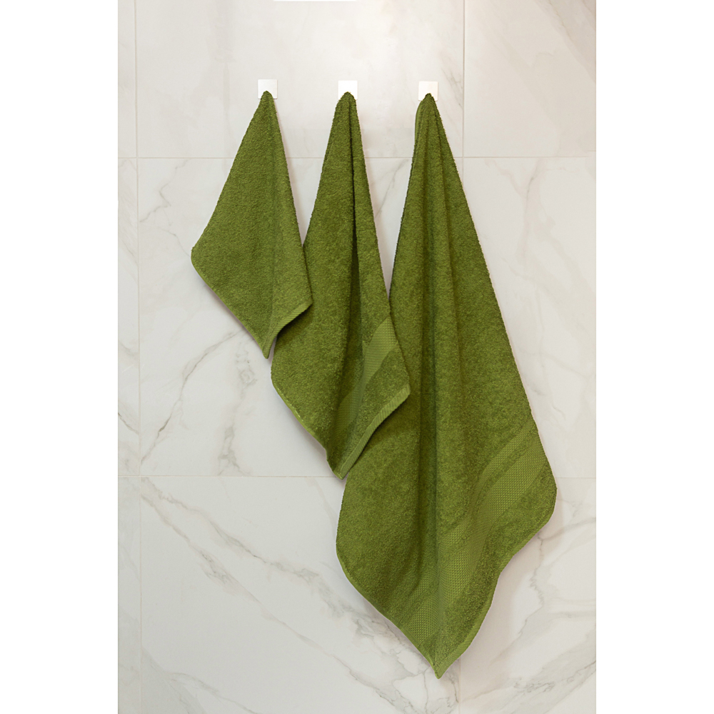 PROVANCE Наоми Полотенце махровое, 100% хлопок, 30х70см, 360гр/м, темно-зеленый, зелено-коричневый, арт.№ 492-099