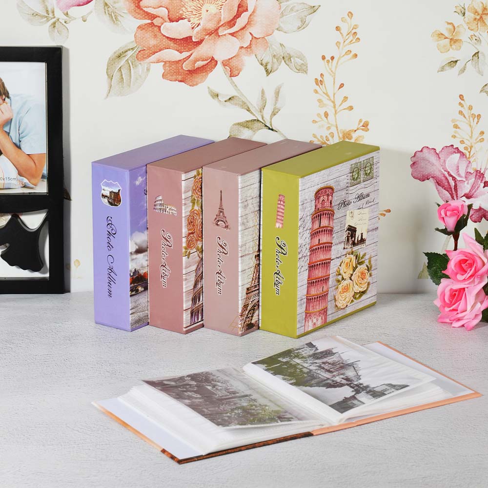 Фотоальбом 14х17см, на 40 фото 10х15см, PP, картон, 12 дизайнов, арт.№ 401-014