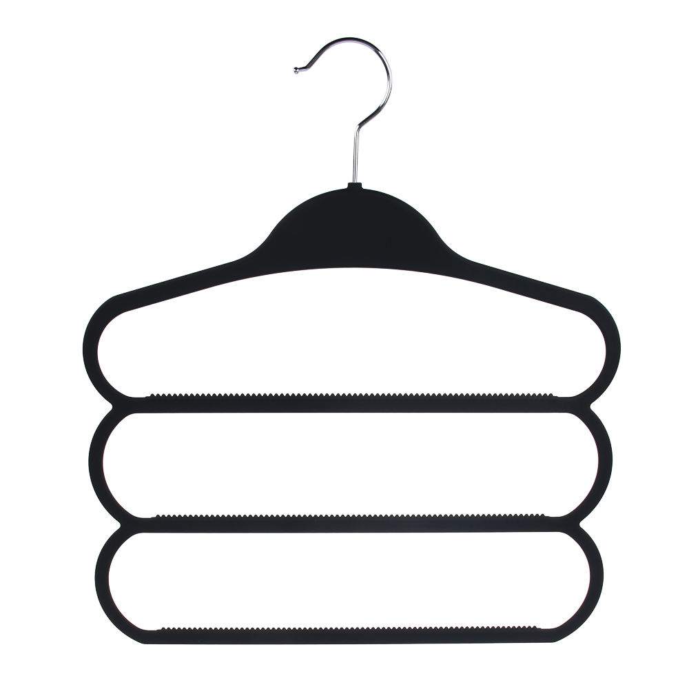 VETTA Вешалка-органайзер, 3 уровня, 36х40.5х0.6 см, пластик с покрытием Soft-touch, черная, арт.№ 456-143