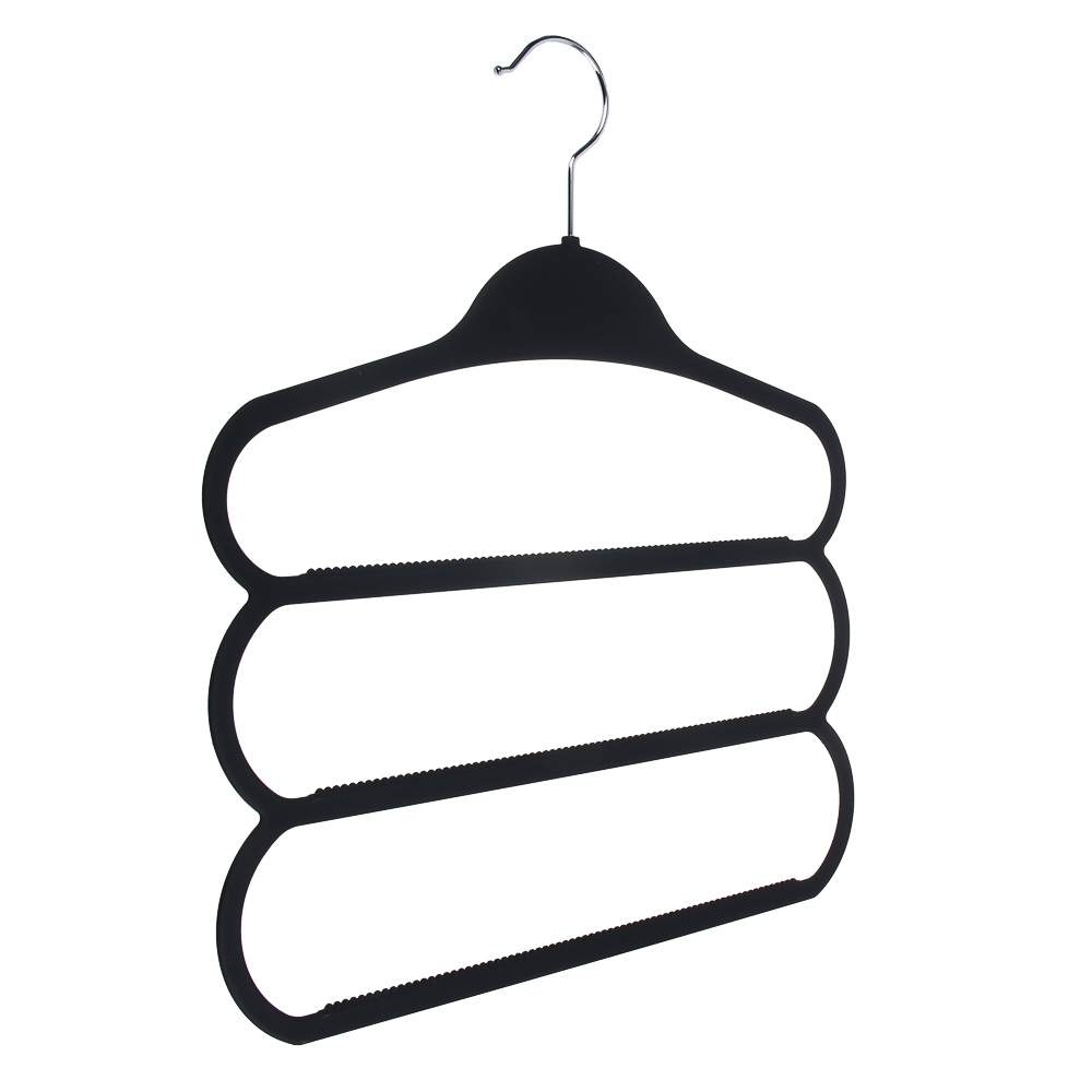 VETTA Вешалка-органайзер, 3 уровня, 36х40.5х0.6 см, пластик с покрытием Soft-touch, черная, арт.№ 456-143