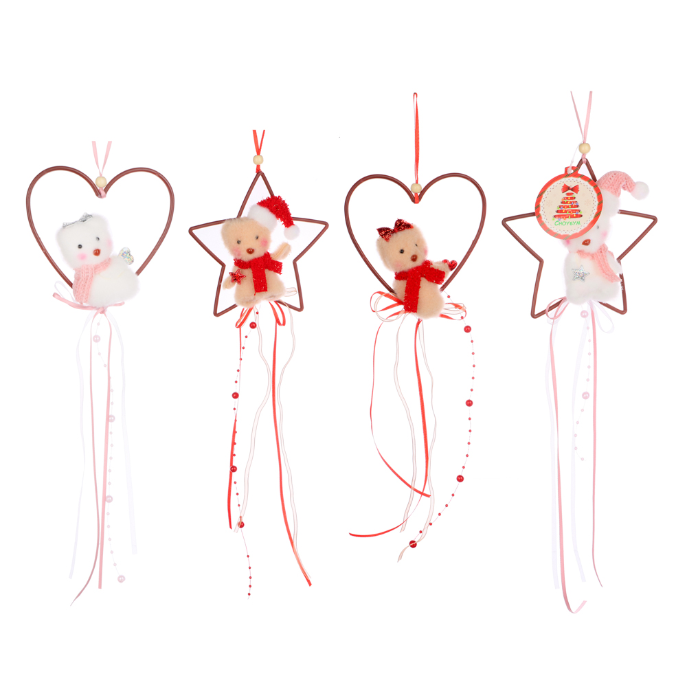 СНОУ БУМ Подвеска, в виде мишки, полиэстер, 40x14x4 см, полиэстер, 2 цвета, 4 дизайна, арт.№ 374-445