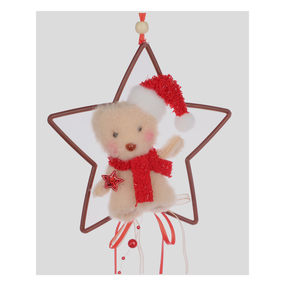 СНОУ БУМ Подвеска, в виде мишки, полиэстер, 40x14x4 см, полиэстер, 2 цвета, 4 дизайна, арт.№ 374-445