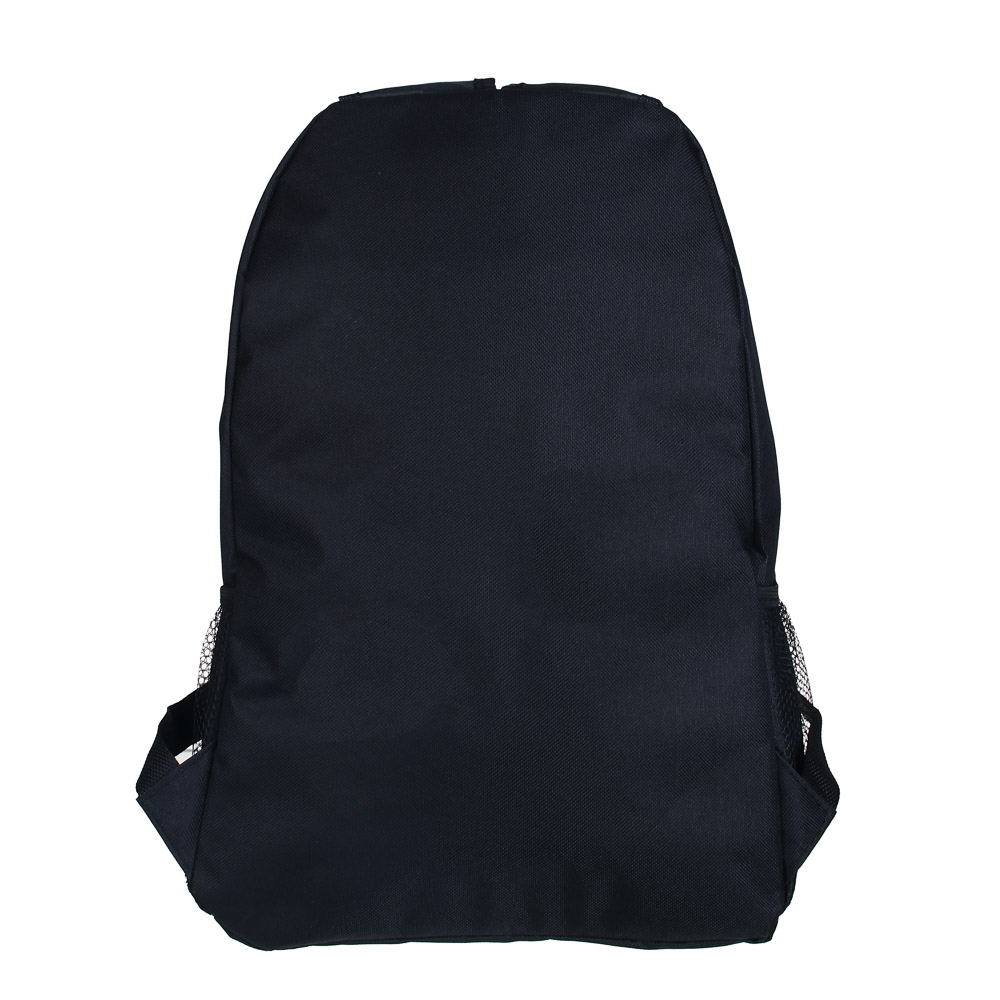 Рюкзак универсальный 40x35x11см, 1 отделение на молнии, 2 бок.кармана, шнуровка - утяжка, ПЭ, черный, арт.№ 254-648