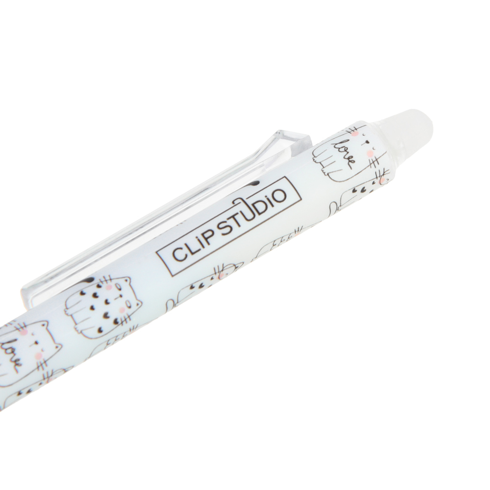 Авторучка гелевая ClipStudio "пиши-стирай" синяя, наконечник 0,6 мм, 4 дизайна, арт.№ 614-110