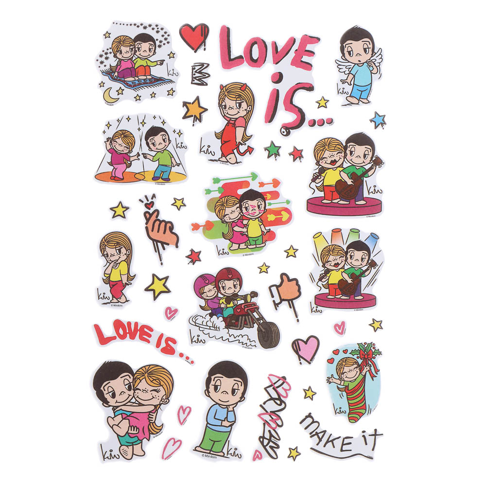 Наклейки объемные 11х20см Love is, арт.№ 503-575
