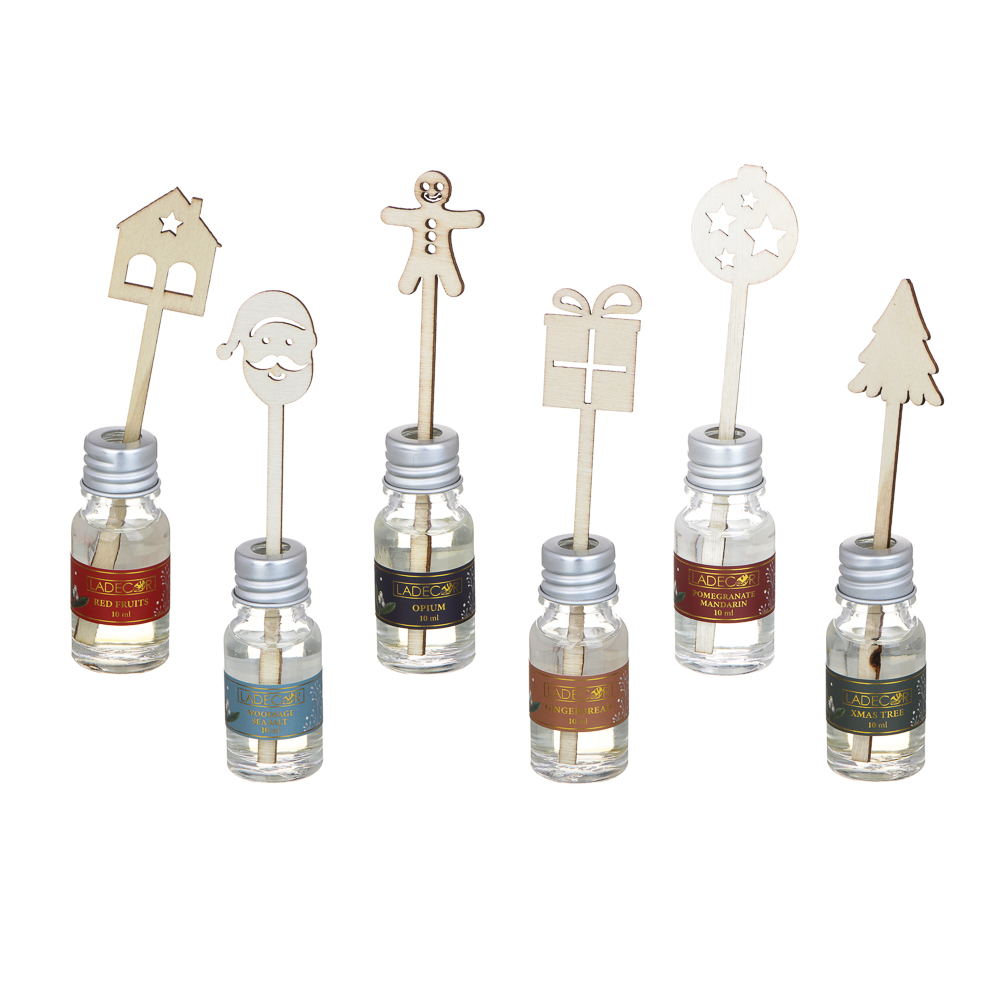 LADECOR Аромадиффузор,10мл(WoodsageSeaSalt/PomegranateMandarin/Gingerbread/Redfruits/Xmastree/Opium), арт.№ 773-002