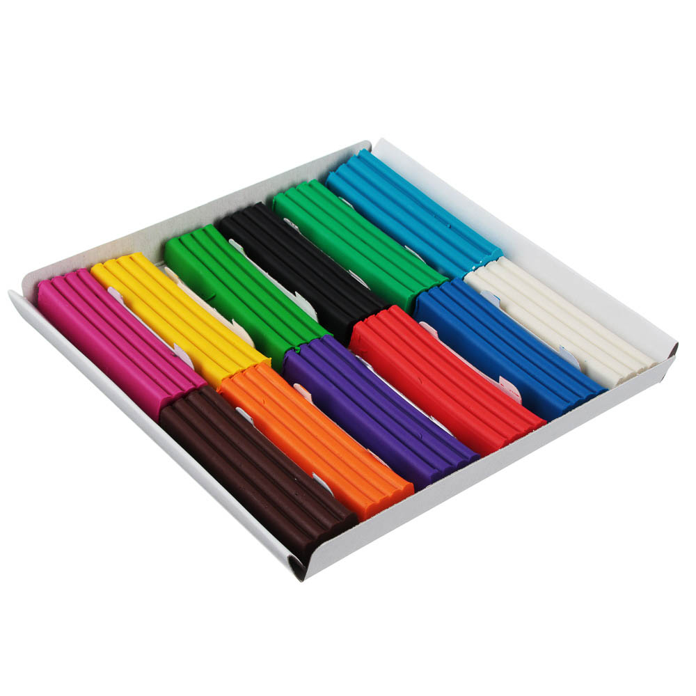 Пластилин 12цв. ClipStudio 240 грамм в картонном выдвижном пенале, арт.№ 583-253